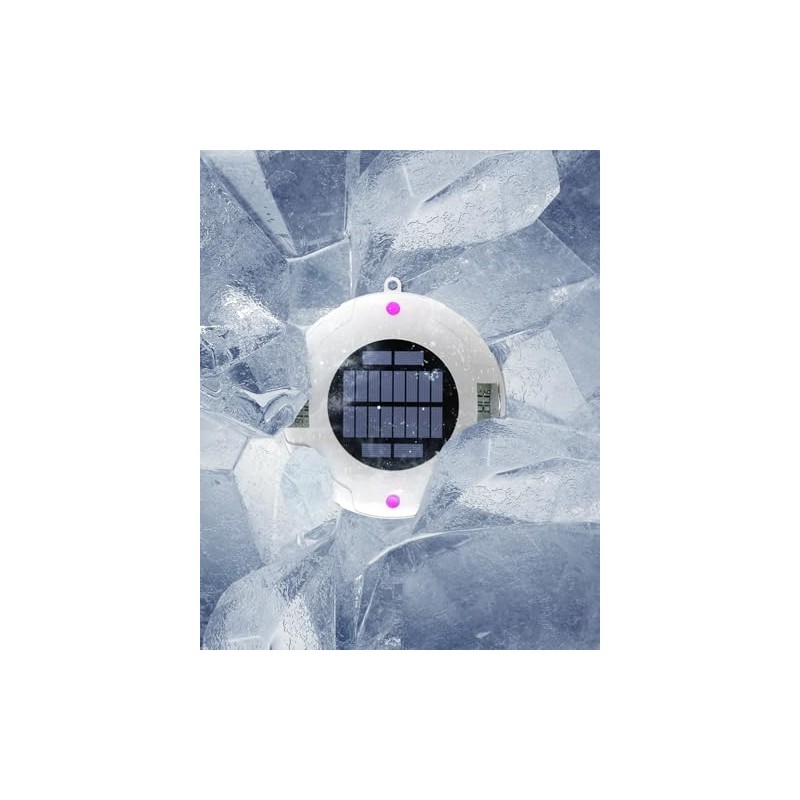 Solar Digital Pool Light with Dual LCD Screens, Easy to