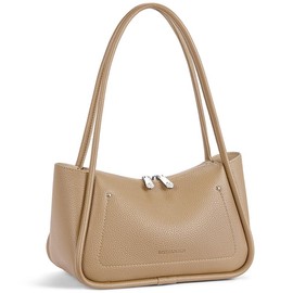 BOSTANTEN Purses for Women Trendy Small Shoulder Bag Vegan Leather Hobo Handbags with Double Zipper - Color: 2-Brown