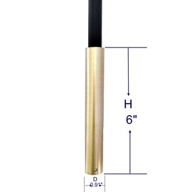 Langdoly 5/8" Round Iron Baluster Brass Base Shoes with Set Screw 6 inch High Pack of 10pcs (Only Shoes, No Balusters) (6inch)