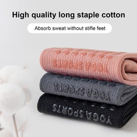 EUPSIIU 3 Pairs of Non-Slip Yoga Socks for Women Pilates Socks Ballet Socks Stopper Socks Yoga Non-Slip Socks for Ballet, Aerobics, Fitness Training, Pilates, Yoga, 3 colours