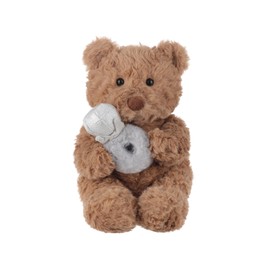 Apricot Lamb Romantischer Kaffeebär mit Diamantring Plüschtiere für Kinder, weiche niedliche Kuscheltier für Baby Mädchen und Jungen, flauschige Bär Braun 22 cm