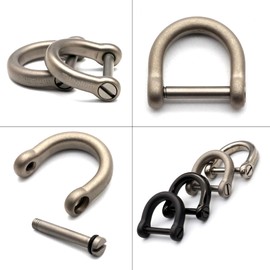 TUNUKE D-Ring, Titanium, Small, Mini, Screw-type, Screwdriver, Key Ring, Key Ring, Carabiner, Keys, Car, 1 x D Ring Frosted