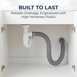 COOLHIYA Flexible Bathtub Drain Pipe Plastic Tub Drain Accessory for Easy Installation Compatible with Standard Bathtubs and Sinks Durable and Lightweight Design