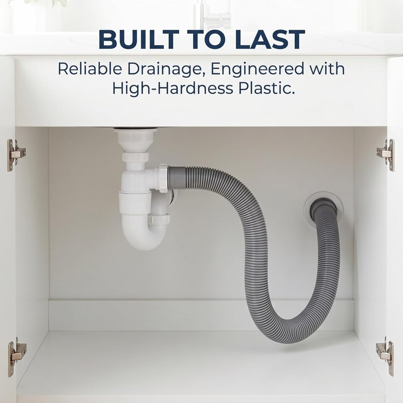 COOLHIYA Flexible Bathtub Drain Pipe Plastic Tub Drain Accessory for