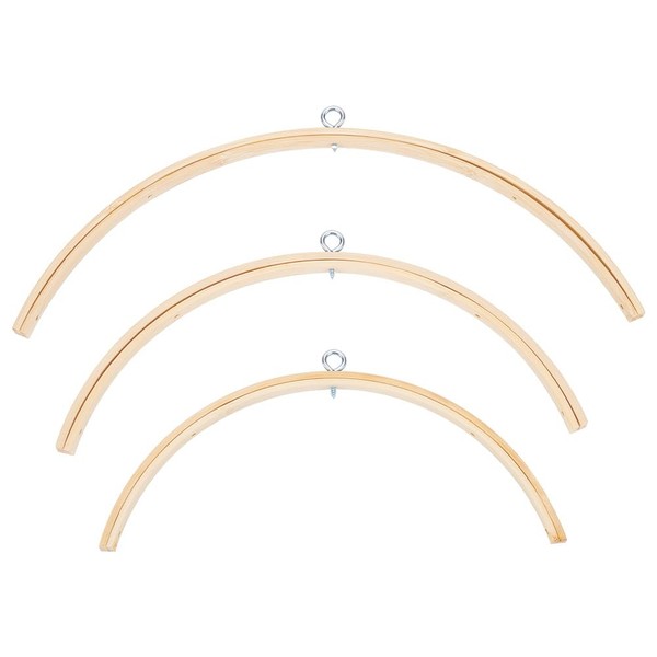 GOMAKERER 3 Pcs 3 Styles Bed Bell, Nursery Mobile Crib Bed Bell Wooden Wind Chime Hanging Diy Wooden Frame Ornaments Handmade Kit For Nursing Accessories Nurse Charms