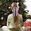 Christmas Hair Streamer,Santa Ponytail Holder Elastic Hair Tie Band for