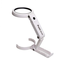 Portable foldable LED magnifying glass 3-stage angle-adjustable stand handy table lamp inspection read