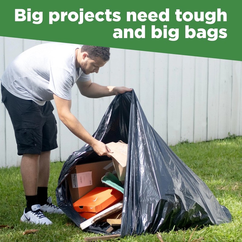Toughbag 95-96 Gallon Extra Large Trash Bags 61X68â€ Black Garbage