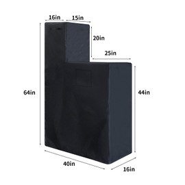 Chuanke Water Softener Cover Outdoor Water Softener Brine Tank Cover with Waterproof Zipper for Outside Units All Weather Protection(64" H x 40" W x 16" D, Black)