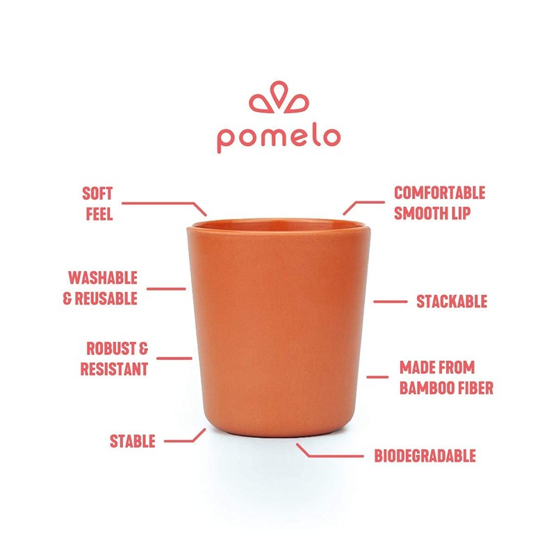 Pomelo Bamboo Cups for Toddlers, Children and Kids (4 Pack