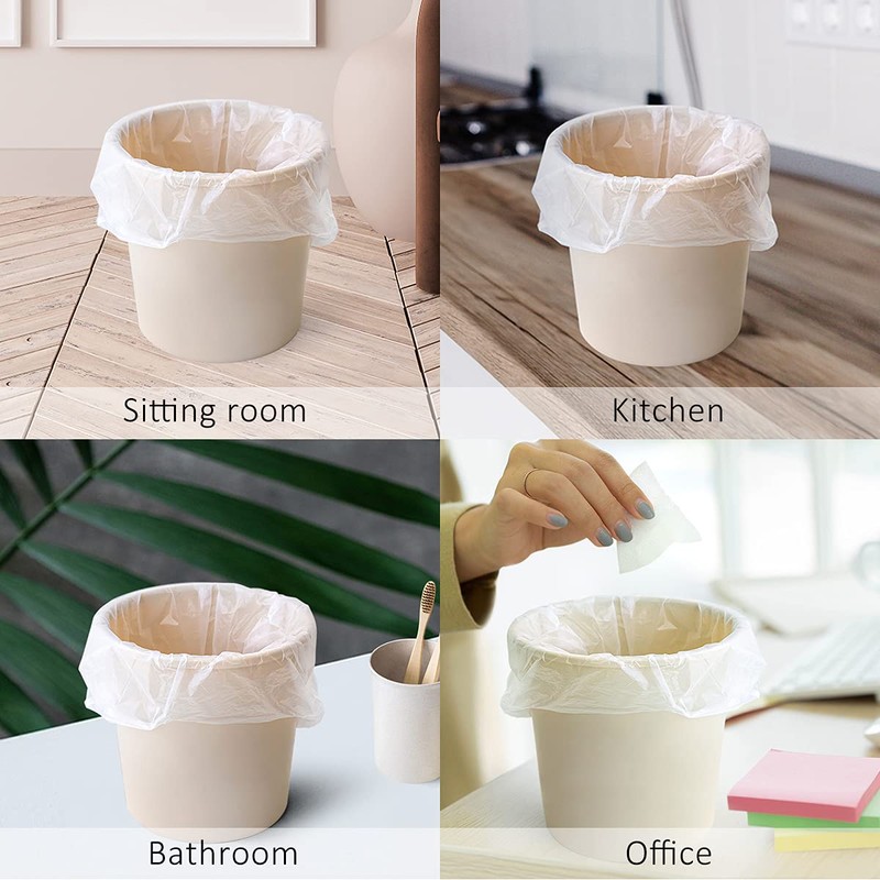 0.5 Gallon Mini Strong Trash Bags, Tiny Bathroom Garbage Can