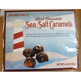 Trader Joe's Dark Chocolate Sea Salt Caramels, 0.5 Pounds, Buttery Smooth Caramels Coated in Belgian Chocolate