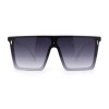 SA106 Flat Top Rimless Oversize Rectangle Shield Mob Sunglasses -