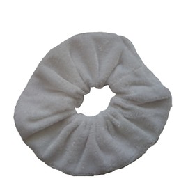 Aadya® Pair of Extra Large (15CM) Velvet Hair SCRUNCHIES Elastic Scrunchy Hair BOBBLES (26 Choice of Colors) (White)