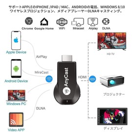 SmallYin HDMI Miracast Chrome Cast Mirroring Dongle Receiver HDMI wifi Airplay Receiver Miracast Wireless Dongle Compatible with Chrome APP Protocol Support 4K HD Video Transmission Large Screen Video