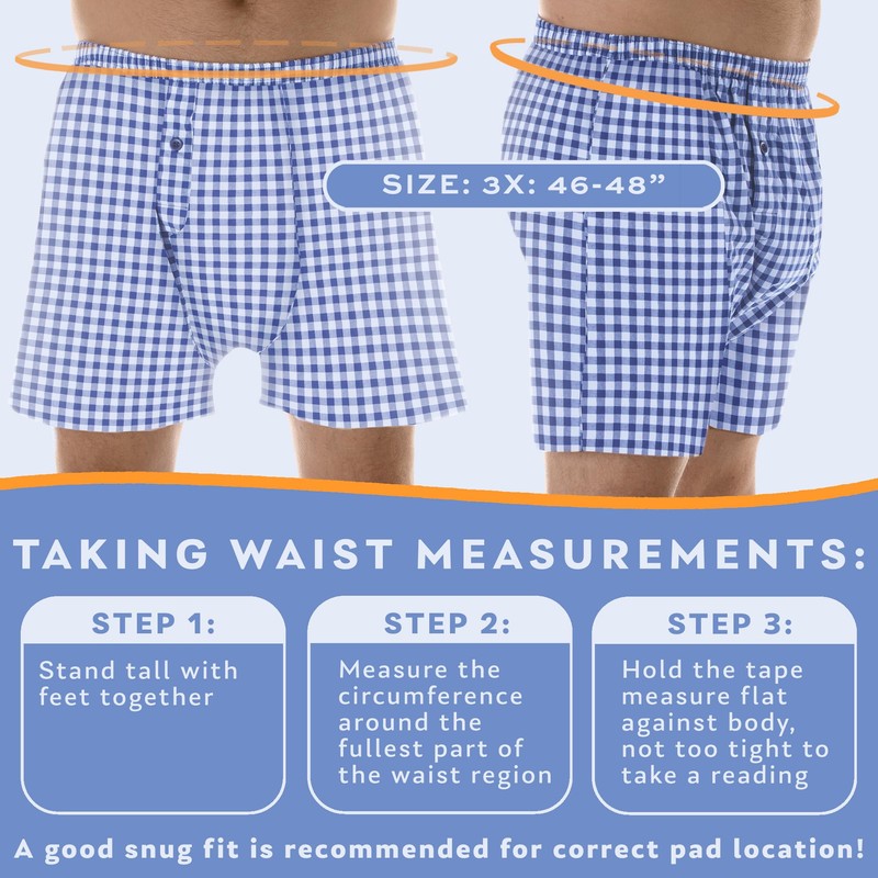 1-Pack Men's Navy Check Regular Absorbency Incontinence 2-in-1 Boxers 3X