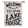 pingpi Welcome to Our Lake House Large House Flag Vertical
