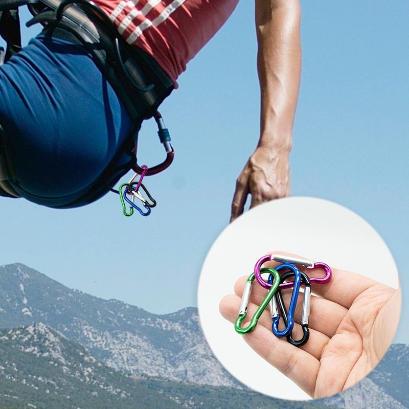 10 Pcs Carabiner Clip, 46mm/1.6inch Multicolor Locking Key Chain Clips,