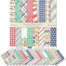 Pattern Paper Pack - Life's a Beach - Scrapbook Premium Specialty Paper Single-Sided 12"x12" Collection Includes 16 Sheets - by Miss Kate Cuttables