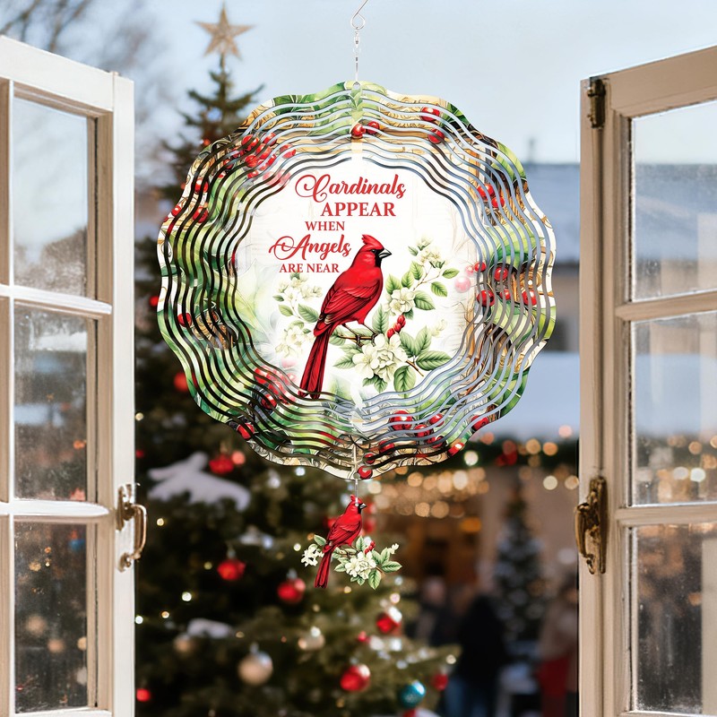 LIRAVENO Cardinal Wind Spinners Outdoor - 3D Metal Hanging Decor