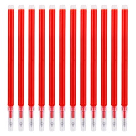 Premium Erasable Pen Refill Bundle, Pack of 12 Black Gel Ink Fine Point 0.7mm Refills for Clicker and Ball Pens, Smooth Writing and Eco-Friendly Solution (Red)