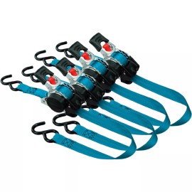 KUMA Retractable Ratchet Tie down Straps 4PK 1,500Lb Break Strength 500Lb Work Load