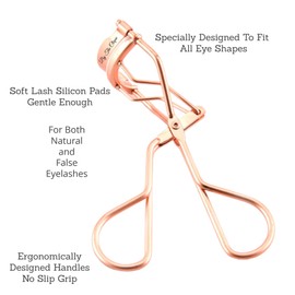 By The Clique Effortless Professional Eyelash Curler with Soft Lash Silicon Pads Gentle Enough for Both Natural and False Eyelashes | Perfect Curls in Seconds | Rose Gold