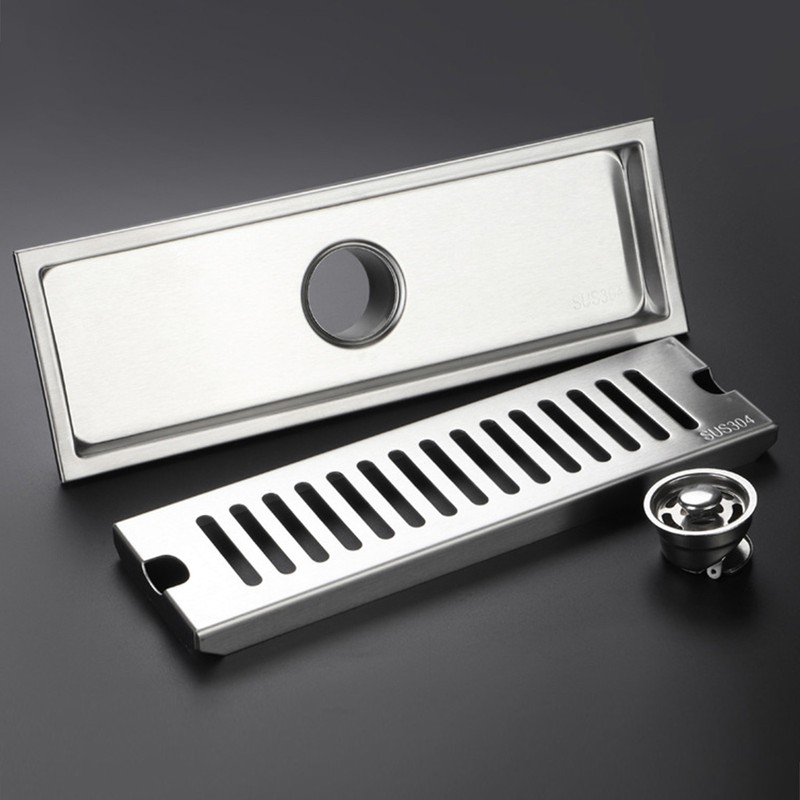Shower Drain Long Stainless Steel Deodorant Removable Floor Drain for