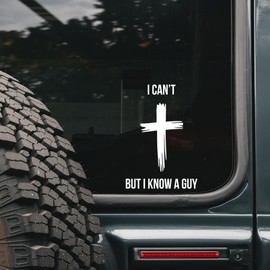 I Can't But I Know A Guy Car Decal - Christian Car Vinyl Decal Bumper Sticker - Durable Vinyl Car Decal - Waterproof Car Sticker - Outdoor and Indoor Use - Adds A Personal Touch to Your Ride