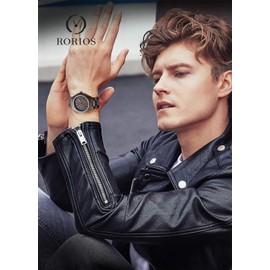 RORIOS Wooden Watch, Men's, Quartz Watch, Stylish Natural Wood Watch, Lightweight Natural Wooden Watch, Luminous Function, Quartz Watch, Analog Watch, School Entrance Celebration, Job Celebration,