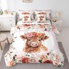 Feelyou Cute Highland Cow Bedding Set Full Size 7 Pieces