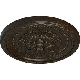 Ekena Millwork CM11PASHC Palmetto Ceiling Medallion, 11 1/2"OD x 1"P, Hand-Painted Stone Hearth Crackle