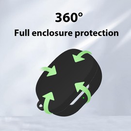 USTIYA Funda para QCY T13 Case Silicona Protectora de Cover Carcasa Antigolpes con Llavero Mosquetón Accesorios de Auriculares (Negro)