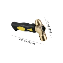 TEHAUX Handle Brass Stamping Hammer Jewelry Making Tool with Round Head Solid Construction for Precise Strikes and Enhanced Control