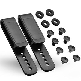 Holster Clips Grip Hook Fit 1.5'' & 1.75'' Belt - 5 Pre-Drilled Hole Tuckable Clip, Pack of 2