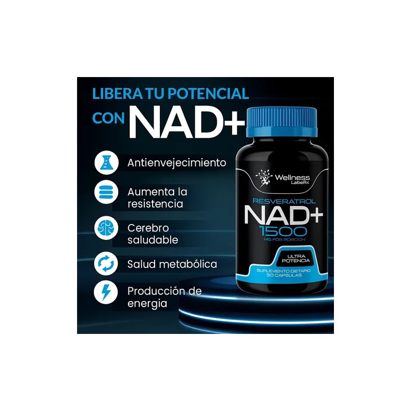 Suplemento en cápsula Wellness Labsrx NAD+ de Nad+ 1500 mg