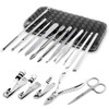 Manicure Pedicure Set Nail Clipper, 17 Piece Stainless Steel Tools