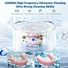 Ultrasonic U-V Retainer Cleaner Machine, 45kHz Ultrasonic Cleaner for Dentures,