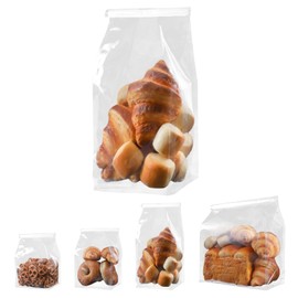 50 PCS Bread Bags for Homemade Breads, 6.3 x 11 x 5.1 Inch Clear Bread Loaf Bags with Tin Tie Tab Lock Storage Packaging Treat Bag for Bakery, Cafe, Baked Foods, Sourdough, Cookies & Pastry