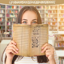 Yaomiao 10 Pcs Book Lover Gifts for Students Teachers A5 Lined Library Card Notebook Journals Bulk Lined Paper Journal Librarian Gifts for Book Club Fans Readers Writers