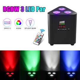 Rechargeable Wireless Par Lights 3X4W LED Uplighting RGBW 4 in 1 Stage Lights Battery Powered Remote and DMX Control Uplights for Events Party DJ Live Show Wedding Church 2Pcs
