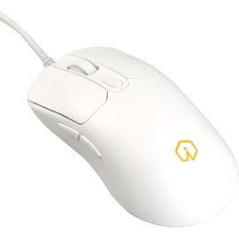 IROK HE2 Gaming Mouse, Wired, Symmetrical, 2.4 oz (68 g), Lightweight, Optical USB, Ergonomic Shape, Side Buttons, Polling Rate, 1000Hz, DPI Adjustable, RGB, Click-resistant 20 Million Times, White