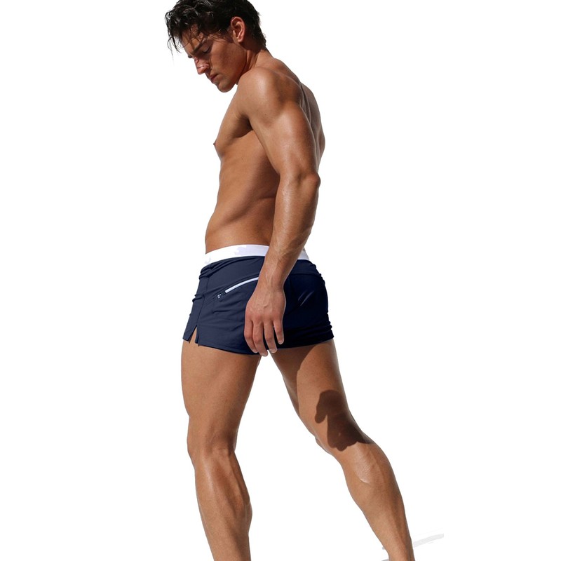 TONLEN - Traje de baño corto para hombre con bolsillo