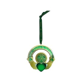 Royal Tara Hanging Ornament 100% Reisin Handcrafted Celtic Home Decor 3.93" x 3.34" (Claddagh Ring)