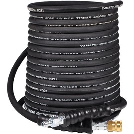 YAMATIC 3/8" Kink Resistant Pressure Washer Hose 50FT, Swivel 3/8" Quick Connector, 4000 PSI High Durability Cold Hot Water Max. 212°F, Fit Most Residential and Commercial Pressure Washer