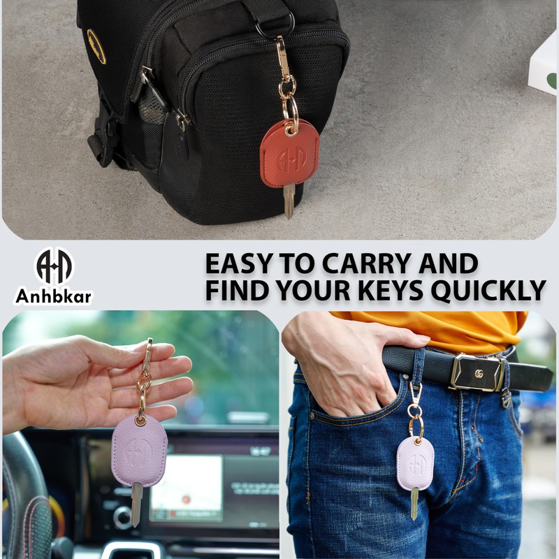 ANHBKAR Leather Keys Sleeve for Broken Car Key Loop Replacement