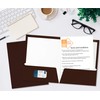 2 Pocket Glossy Laminated Brown Paper Folders, Box of 25,