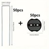 50Pcs Garden Stakes Staples + 50Pcs Gasket, 6 Inch Lawn