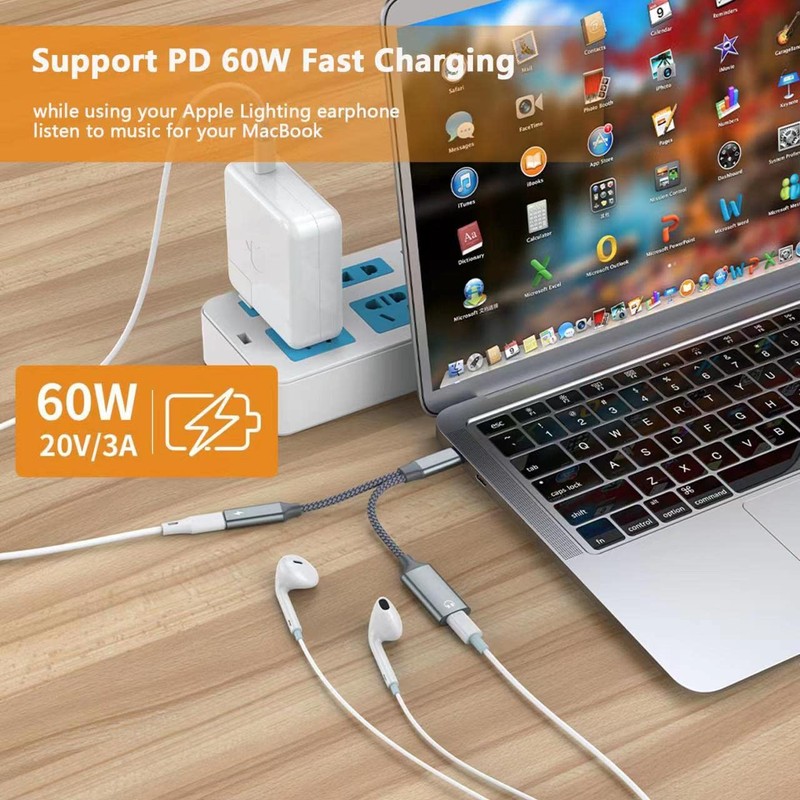 Azddur USB C to Lightning Audio Adapter, PD 60W Quick