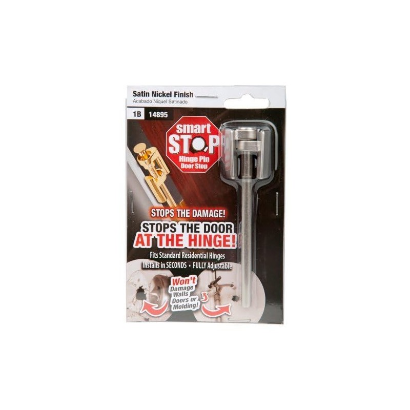 Smart Stop Hinge Pin Door Stop, Satin Nickel